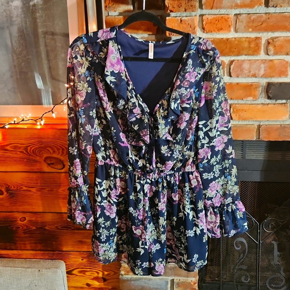 Floral long sleeve romper